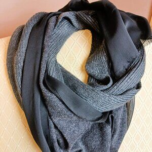 WINTER GREYS 2 scarf set cozy warm different textures EUC